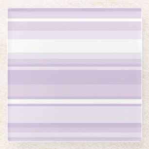 Thistle purple stripes glass coaster