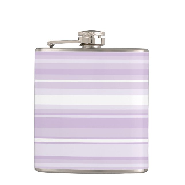 Thistle purple stripes hip flask (Front)