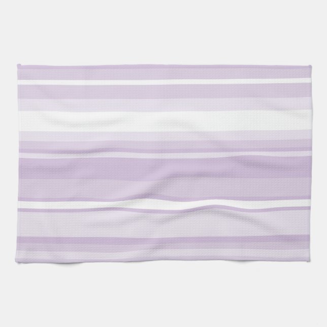 Thistle purple stripes kitchen towel (Horizontal)