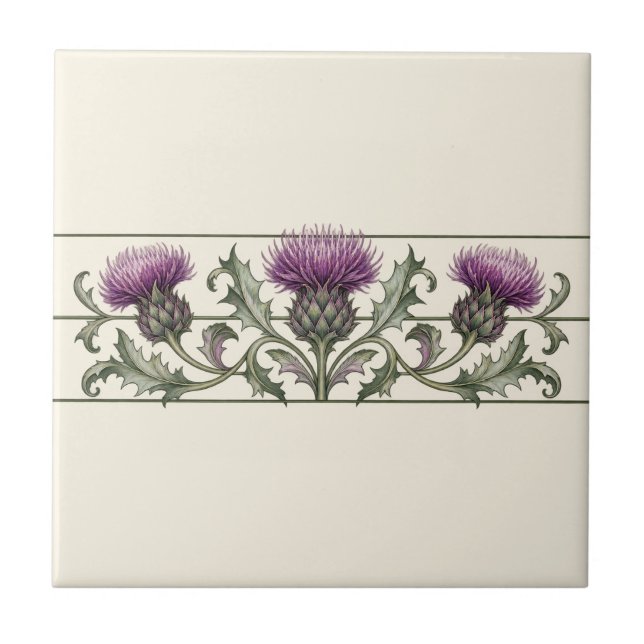 Thistle Scroll Custom Background Frieze Tile (Original thistle scroll tile - custom background.)