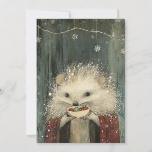 Thistle the Hedgehog   Woodland Whimsy  Holiday Card