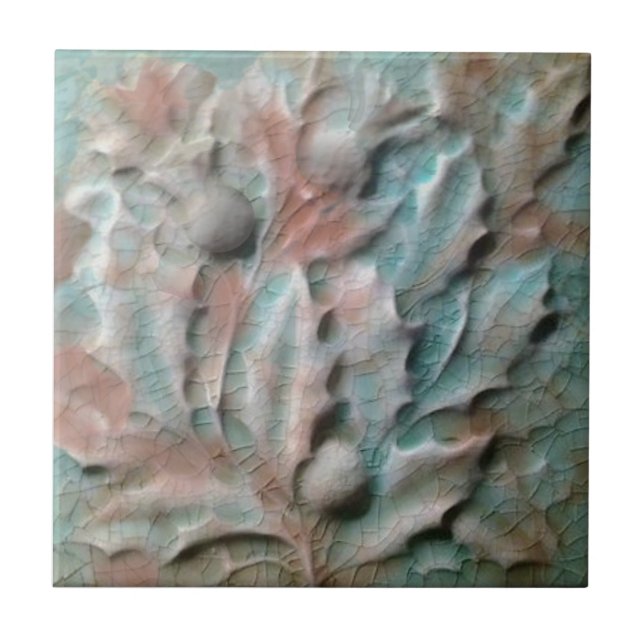 Thistle Theme American Encaustic Faux Relief Repro Tile (Front)