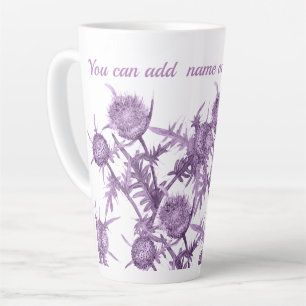 THISTLE violet flower pattern Latte Mug