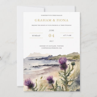 Thistle Watercolor Invitation
