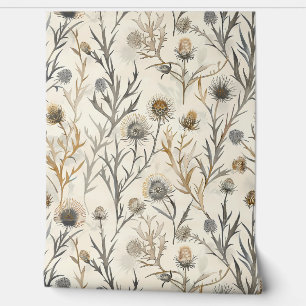 Thistle Wildflower Floral Wallpaper