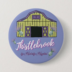thistlebrook stables riboon  3 inch round button