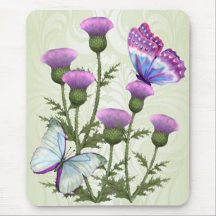 Thistles and Butterflies Mouse Pad