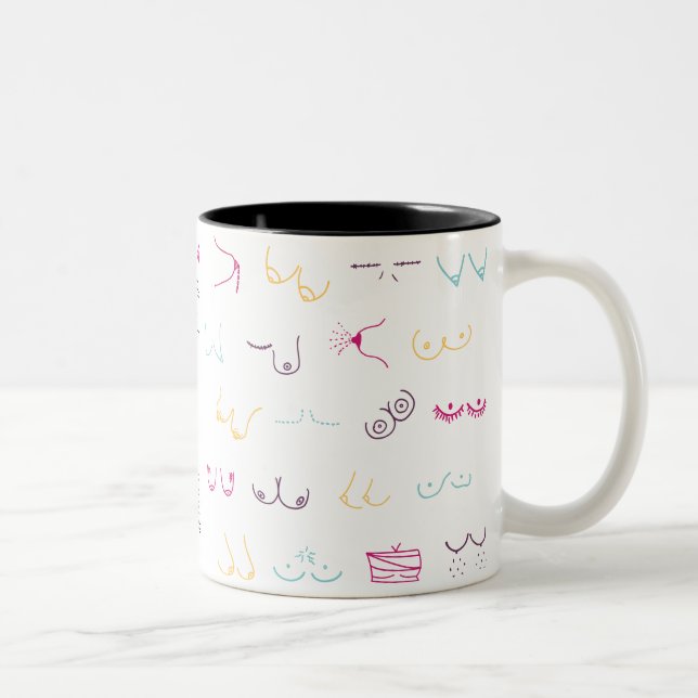Thnks fr th Mammaries - Rainbow Two-Tone Coffee Mug (Right)