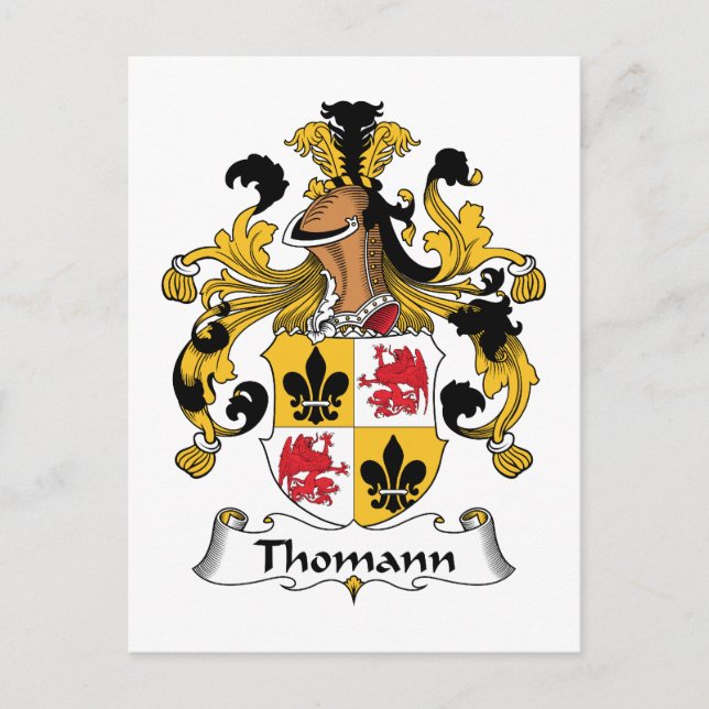 Thomann Family Crest Postcard (Front)