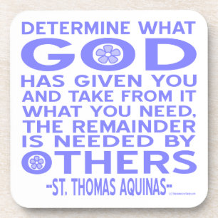 Thomas Aquinas God Given Light Blue Coaster