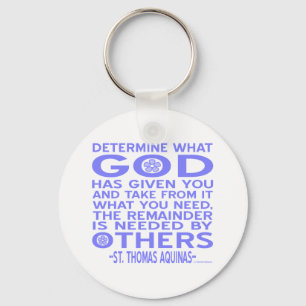 Thomas Aquinas God Given Light Blue Keychain