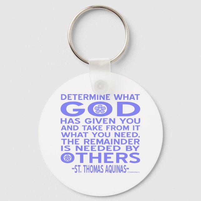 Thomas Aquinas God Given Light Blue Keychain (Front)