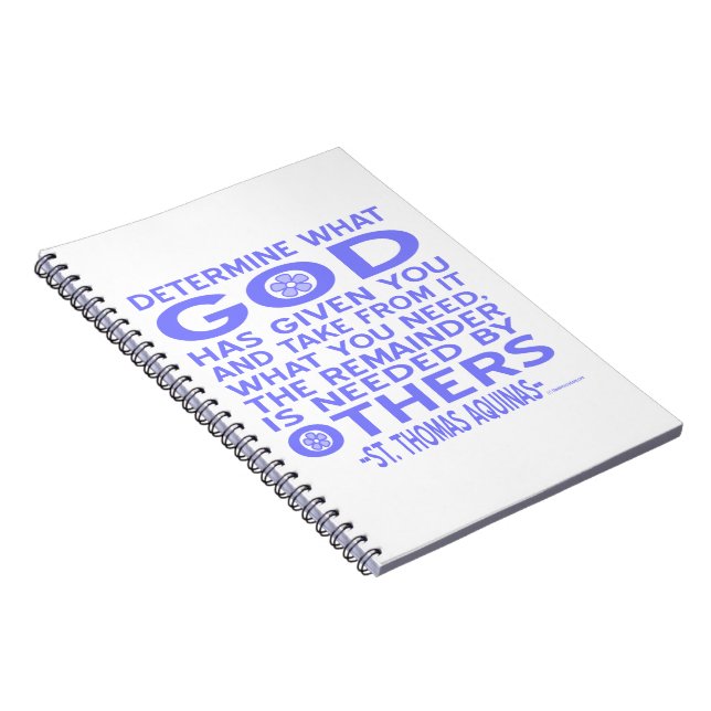 Thomas Aquinas God Given Light Blue Notebook (Right Side)