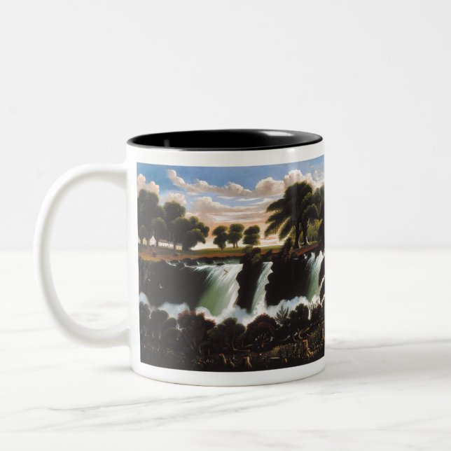 Thomas Chambers Genesee Falls Rochester Two-Tone Coffee Mug (Left)