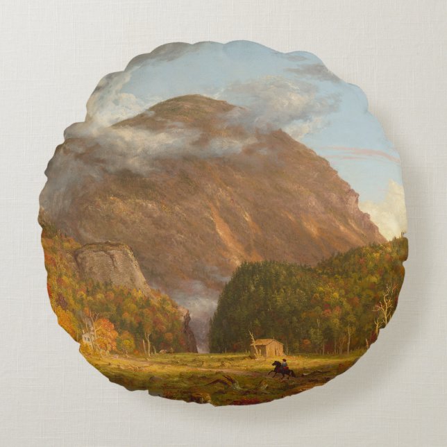 Thomas Cole A View of the Mountain Pass  Round Pillow (Front)