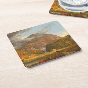 Thomas Cole A View of the Mountain Pass Square Paper Coaster