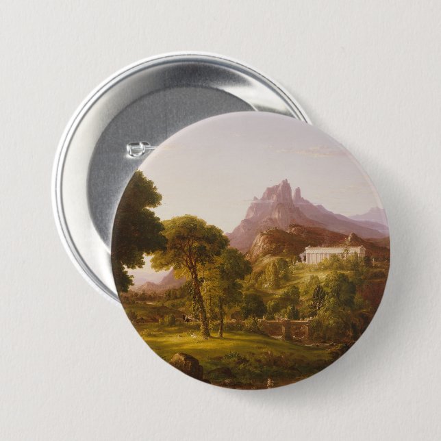 Thomas Cole  Dream of Arcadia 3 Inch Round Button (Front & Back)