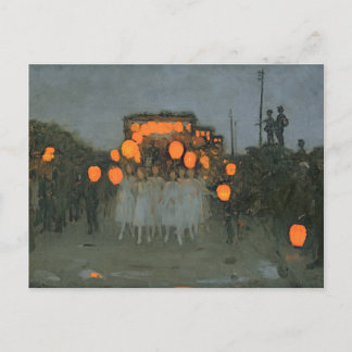 Thomas Cooper Gotch - The Lantern Parade Postcard