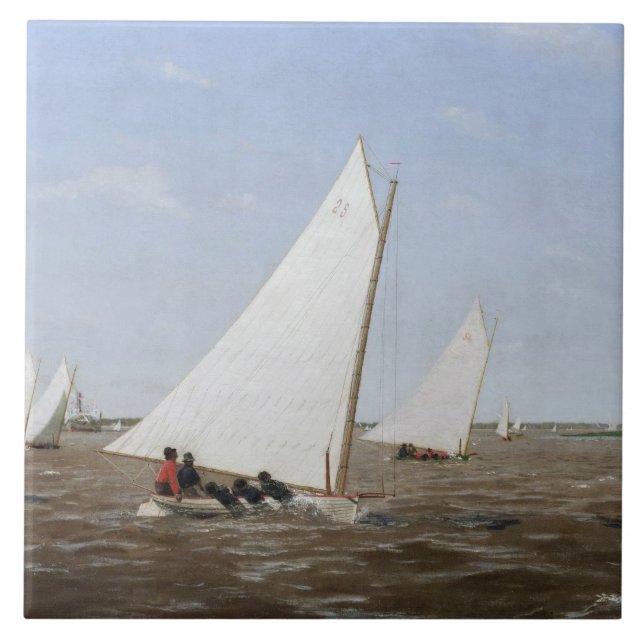 Thomas Eakins - Sailboats Racing on the Delaware Tile (Front)
