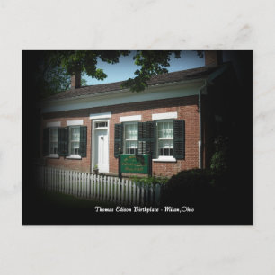 Thomas Edison Birth Place Milan, Ohio Postcard