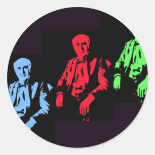 Thomas Edison Collage Classic Round Sticker