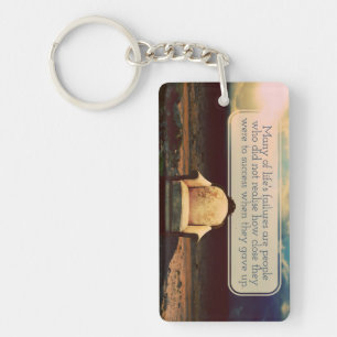 Thomas Edison Inspirational Quote "Failures" Keychain