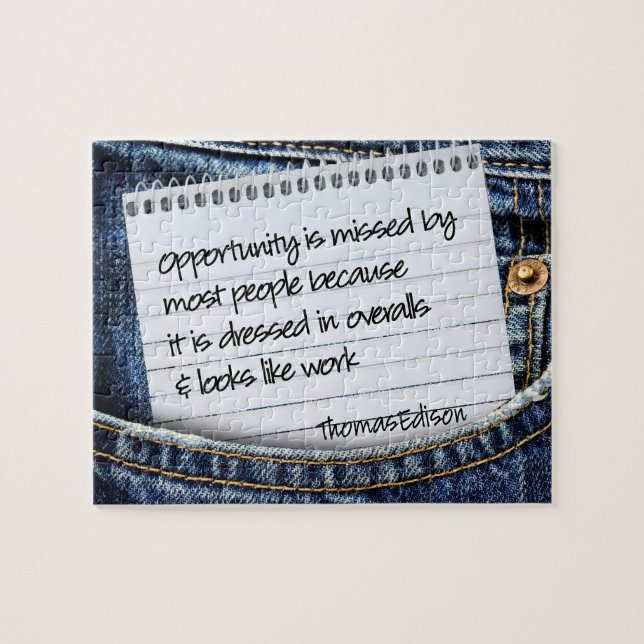 Thomas Edison Inspirational Quote "Opportunity" Jigsaw Puzzle (Horizontal)