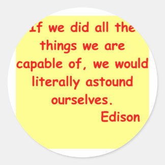 Thomas Edison quote Classic Round Sticker