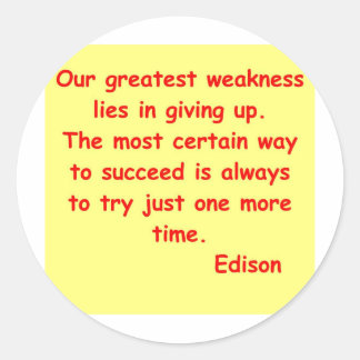 Thomas Edison quote Classic Round Sticker