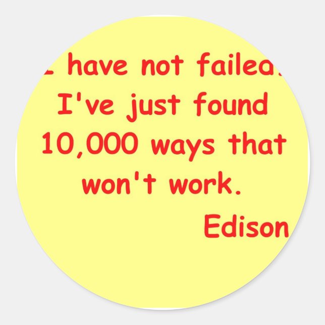Thomas Edison quote Classic Round Sticker (Front)