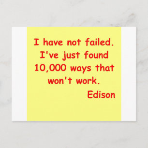 Thomas Edison quote Postcard