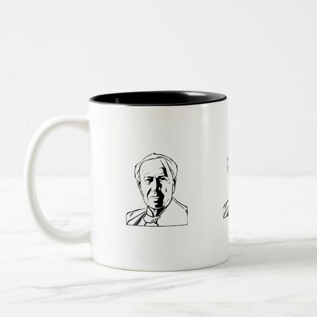 Thomas Edison - real genius Two-Tone Coffee Mug (Left)