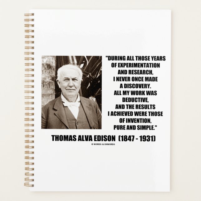 Thomas Edison Résultats Invention Citation Simple  (Devant)