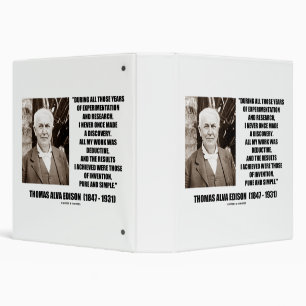 Thomas Edison Results Invention Pure Simple Quote Binder