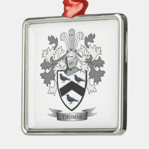 Thomas Family Crest Metal Ornament