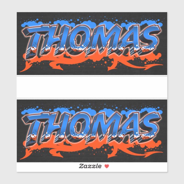 Thomas First Name Name Graffiti Stickers Sticker (Sheet)