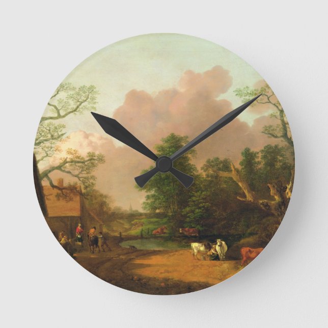 Thomas Gainsborough | A Landscape with Figures, Fa Round Clock (Front)