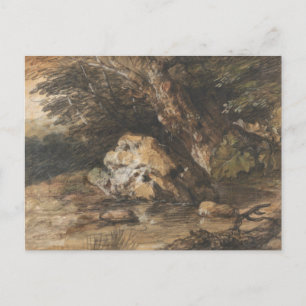 Thomas Gainsborough - A Woodland Pool with Rocks Postcard
