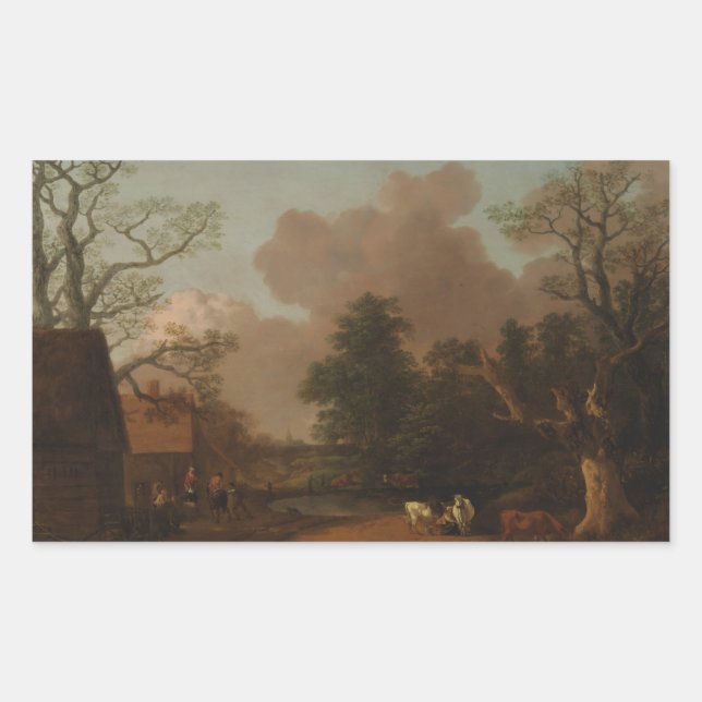 Thomas Gainsborough - Landscape with Milkmaid Sticker (Front)