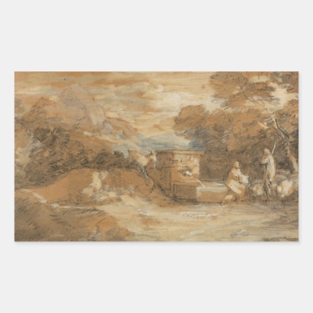 Thomas Gainsborough - Mountain Landscape Sticker (Front)
