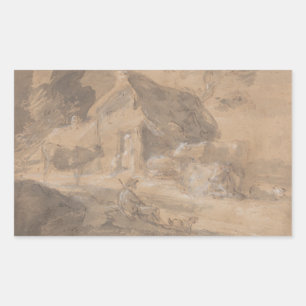 Thomas Gainsborough - Open Landscape with Figures Sticker