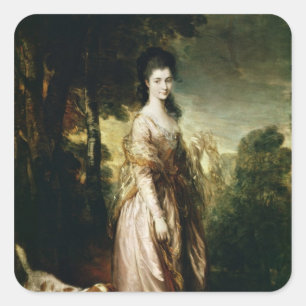 Thomas Gainsborough  Portrait of Mrs. Lowndes-Ston Square Sticker