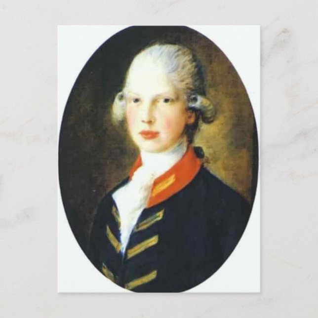 Thomas Gainsborough- Portrait of Prince Edward Postcard (Front)