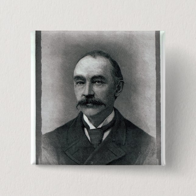 Thomas Hardy, 1892 2 Inch Square Button (Front)