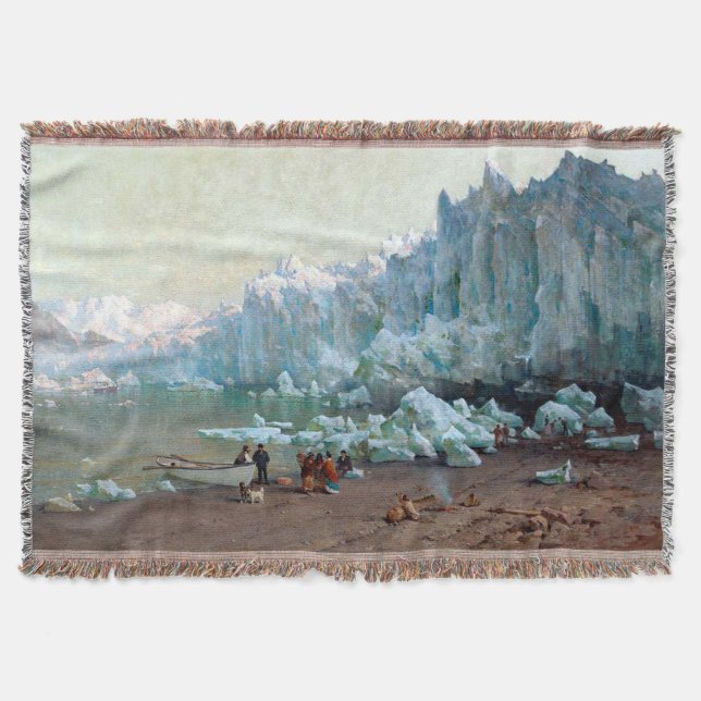 Thomas Hill's Muir Glacier, Alaska Throw Blanket (Front)