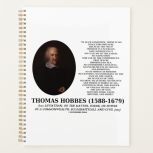 Thomas Hobbes Leviathan Man Solitary Poor Quote Planner