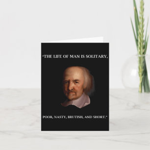 Thomas Hobbes Leviathan Philosopher Quotation T Sh Card