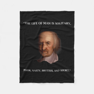 Thomas Hobbes Leviathan Philosopher Quotation T Sh Fleece Blanket