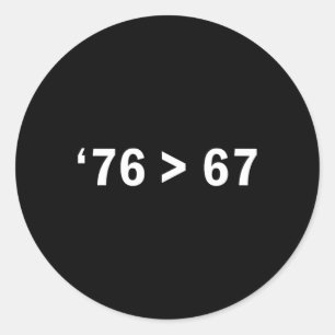 Thomas Jefferson 76 67 Self-evident Minimal Math H Classic Round Sticker