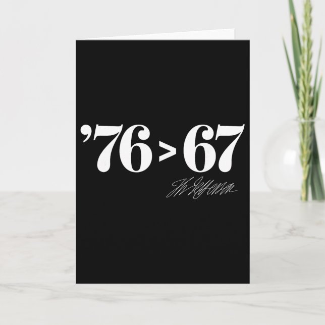 Thomas Jefferson 76 > 67 Self-evident Minimal M Card (Front)